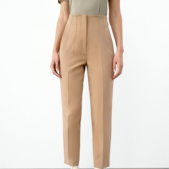 Zara Pants - NEW ZARA TAN HIGH WAISTED PANTS